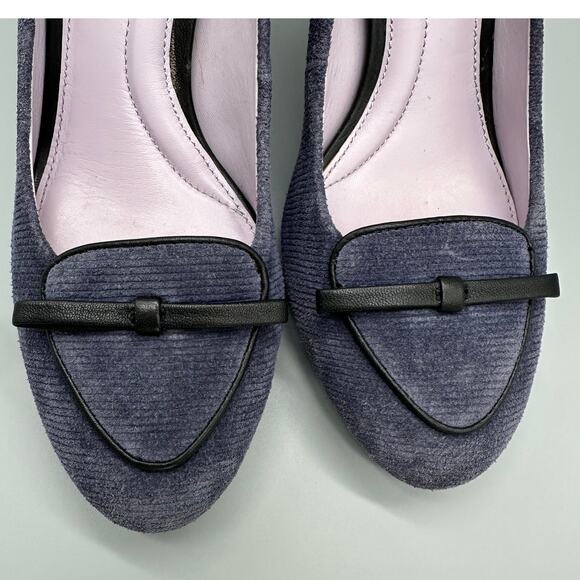 Johnston and Murphy Navy Blue Corduroy Platform Heels Pumps Womens 10M - Picture 2 of 11